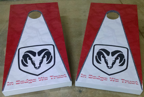 WRAPPED CORN HOLE GAME BOARDS